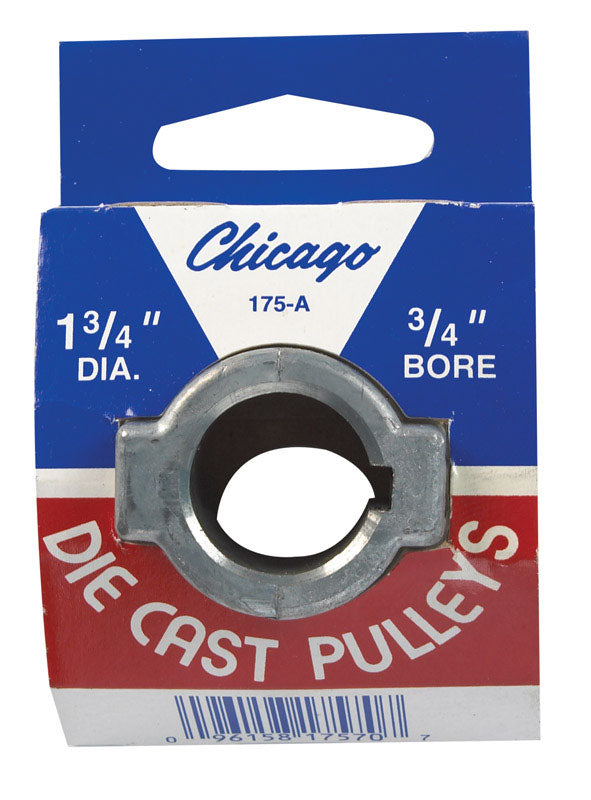 CHICAGO DIE CAST - Chicago Die Cast 1 3/4 in. D Zinc Single V Grooved Pulley [175A7]