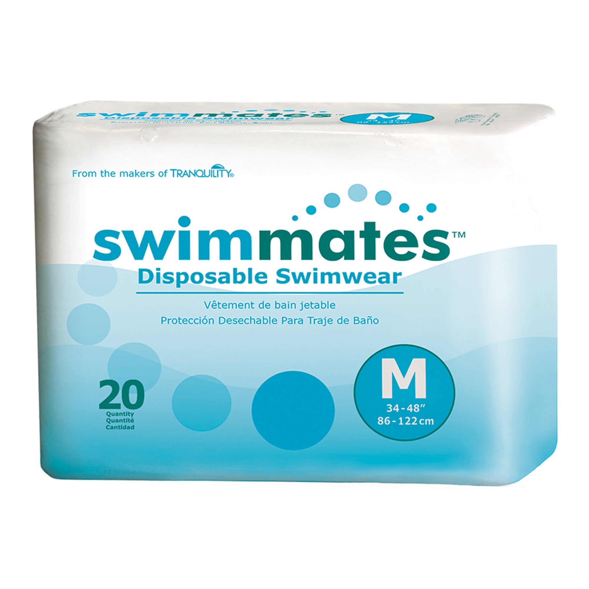 Principle Business Enterprises - Unisex Adult Bowel Containment Swim Brief Swimmates™ Pull On with Tear Away Seams Medium Disposable Moderate Absorbency [20/BG]