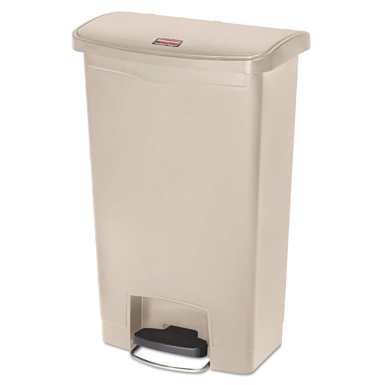 Rubbermaid Commercial - Streamline Resin Step-On Container, Front Step Style, 13 gal, Polyethylene, Beige