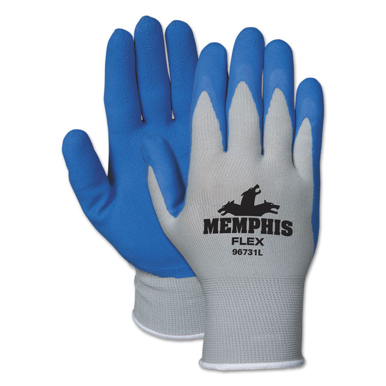 MCR Safety - Memphis Flex Seamless Nylon Knit Gloves, Medium, Blue/Gray, Dozen