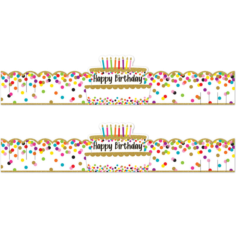 TEACHER CREATED RESOURCES - Confetti Happy Birthday Crowns, 30 Per Pack, 2 Packs
