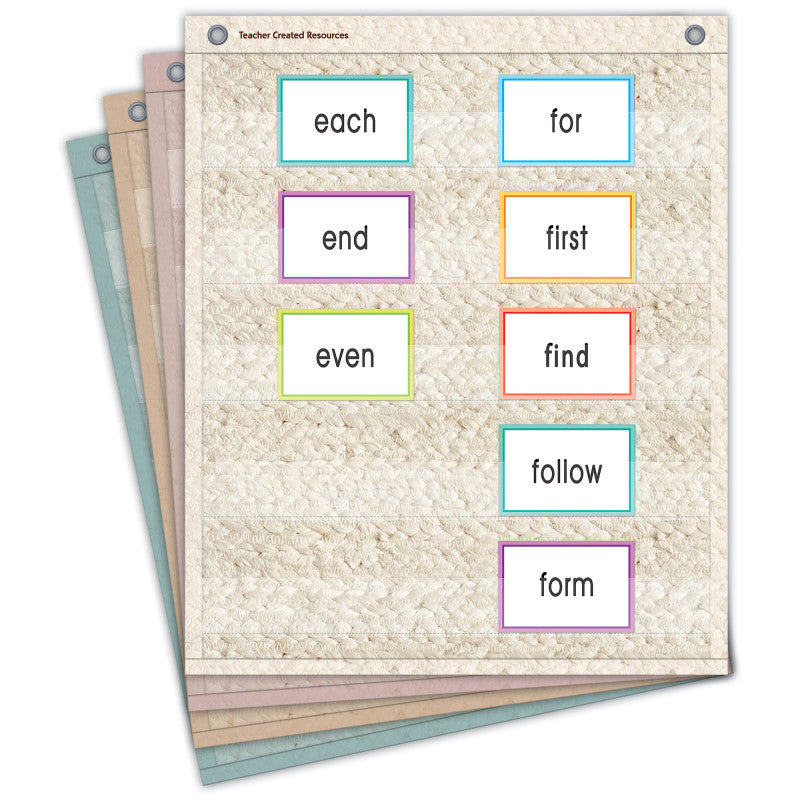 TEACHER CREATED RESOURCES - Woven Magnetic Mini Pocket Charts, 14" x 17", Set of 4