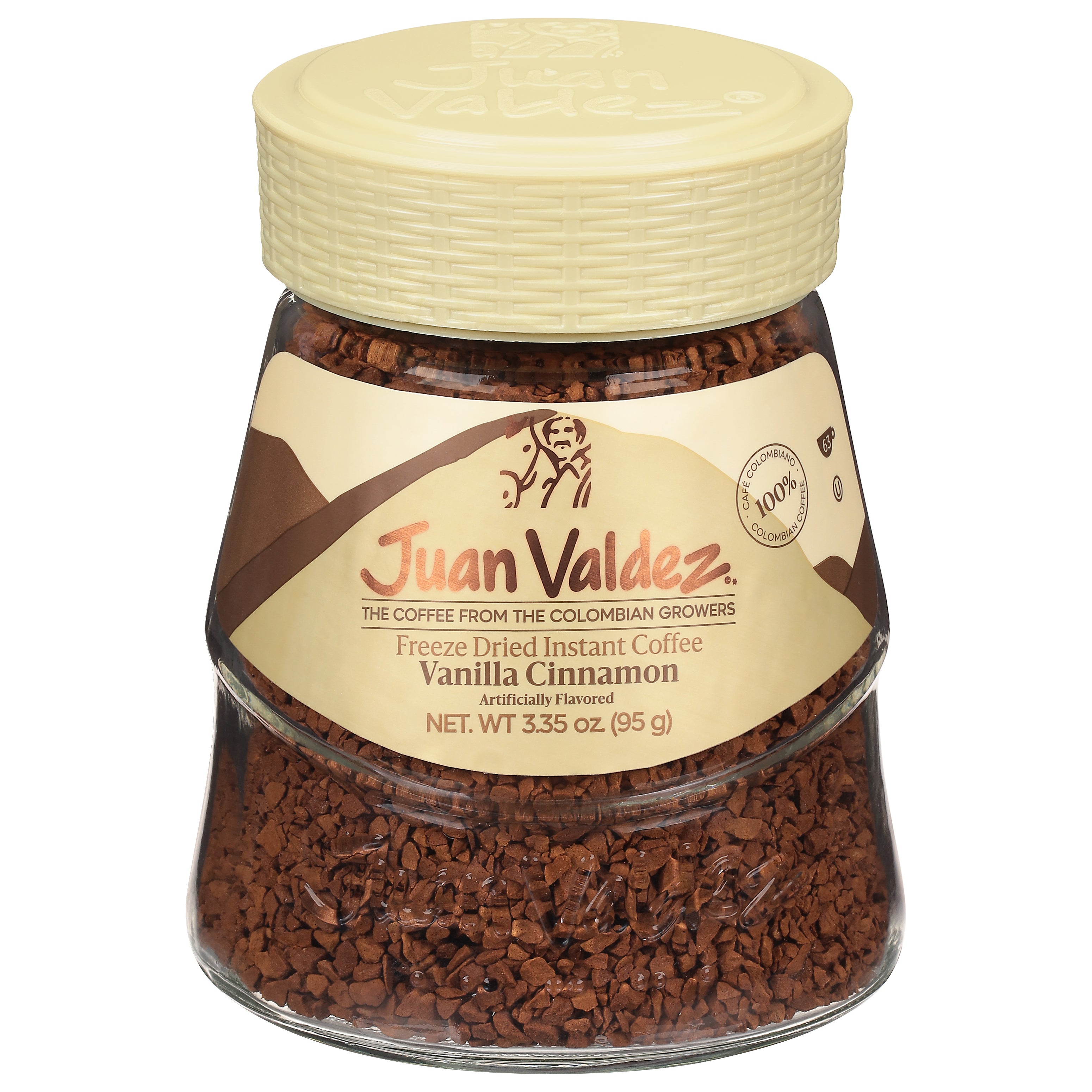 Juan Valdez Freeze Dried Vanilla Cinnamon Instant Coffee 3.35 oz - Case of 6