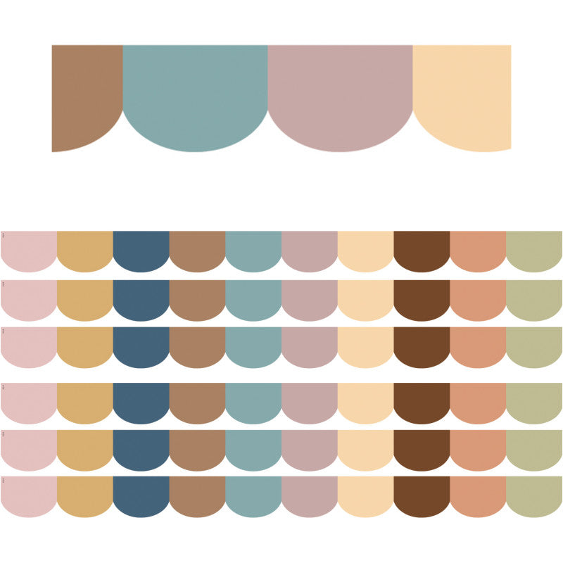 TEACHER CREATED RESOURCES - Everyone is Welcome Scalloped Die-Cut Border Trim, 35 Feet Per Pack, 6 Packs