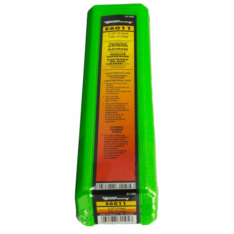 FORNEY - Forney 3/32 in. D X 14.6 in. L E6011 Mild Steel Welding Rods 88000 psi 5 lb 1 pk