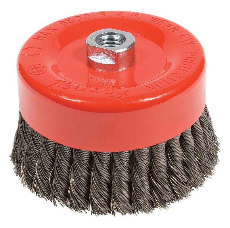 FORNEY - Forney 6 in. D X 5/8 in. Knotted Steel Cup Brush 6500 rpm 1 pc