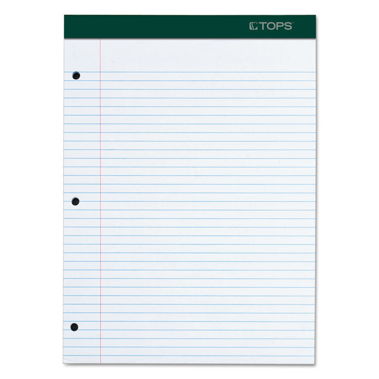 TOPS - Double Docket Ruled Pads with Extra Sturdy Back, Medium/College Rule, 100 White 8.5 x 11.75 Sheets