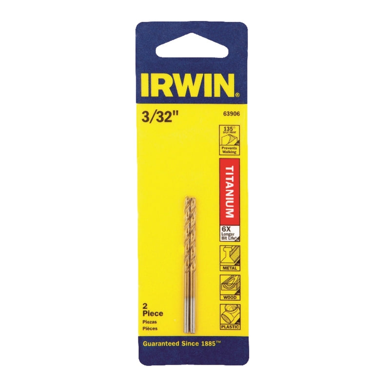 IRWIN TOOLS - Irwin 3/32 in. X 2-1/4 in. L High Speed Steel Drill Bit Straight Shank 1 pc [63906]