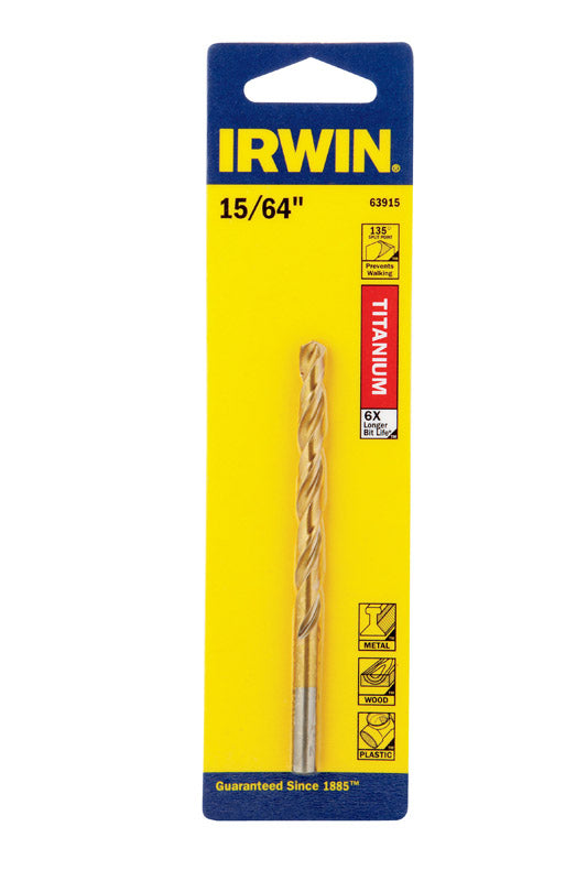 IRWIN TOOLS - Irwin 15/64 in. X 3-7/8 in. L High Speed Steel Drill Bit Straight Shank 1 pc [63915]