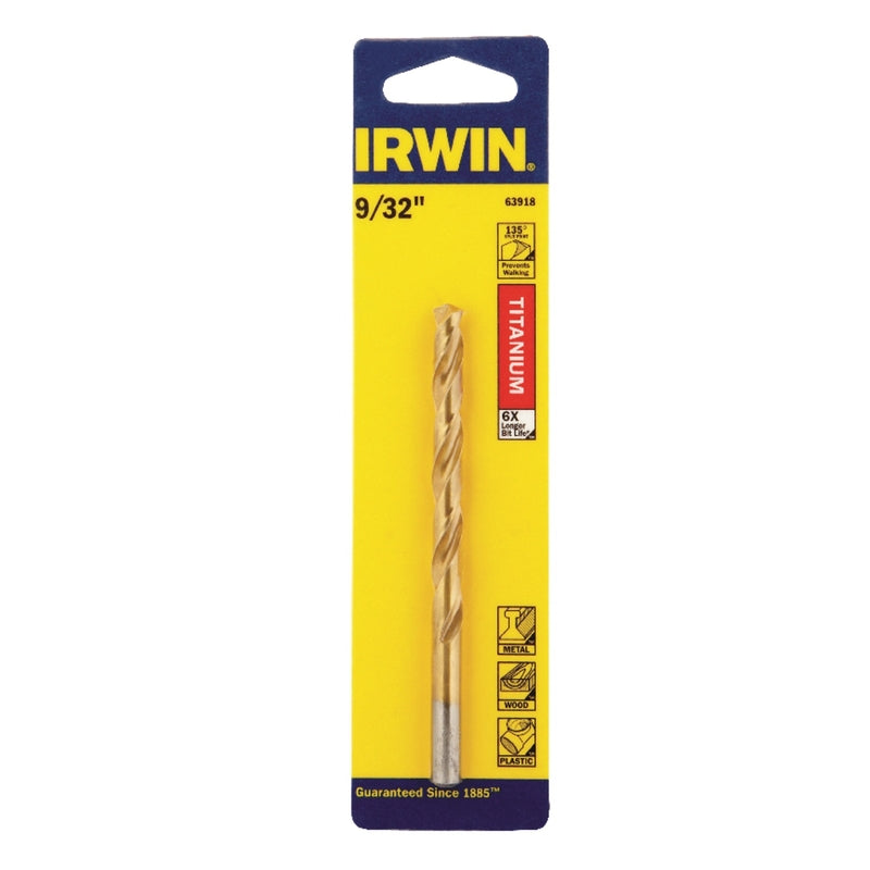 IRWIN TOOLS - Irwin 9/32 in. X 4-1/4 in. L High Speed Steel Drill Bit Straight Shank 1 pc [63918]