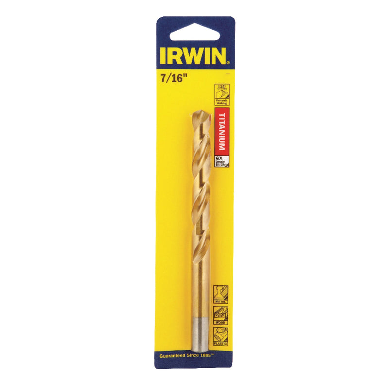 IRWIN TOOLS - Irwin 7/16 in. X 5-1/2 in. L High Speed Steel Drill Bit Round Shank 1 pc