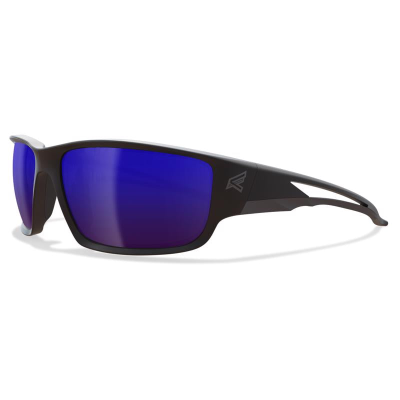 EDGE EYEWEAR - Edge Eyewear Kazbek Polarized Wraparound Safety Glasses Blue Mirror Lens Black Frame 1 pc