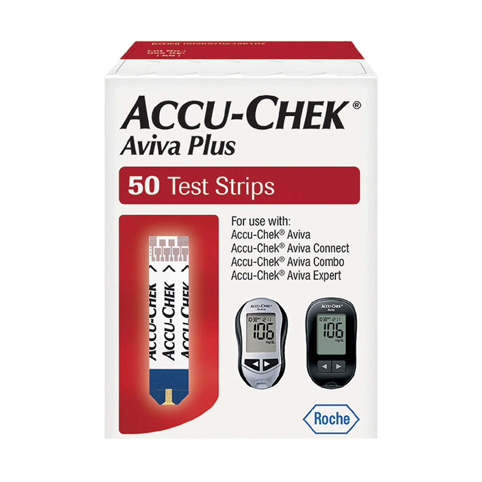 Roche Diabetes Care - Blood Glucose Test Strips Accu-Chek® Aviva Plus 50 Strips per Pack [50/VL]