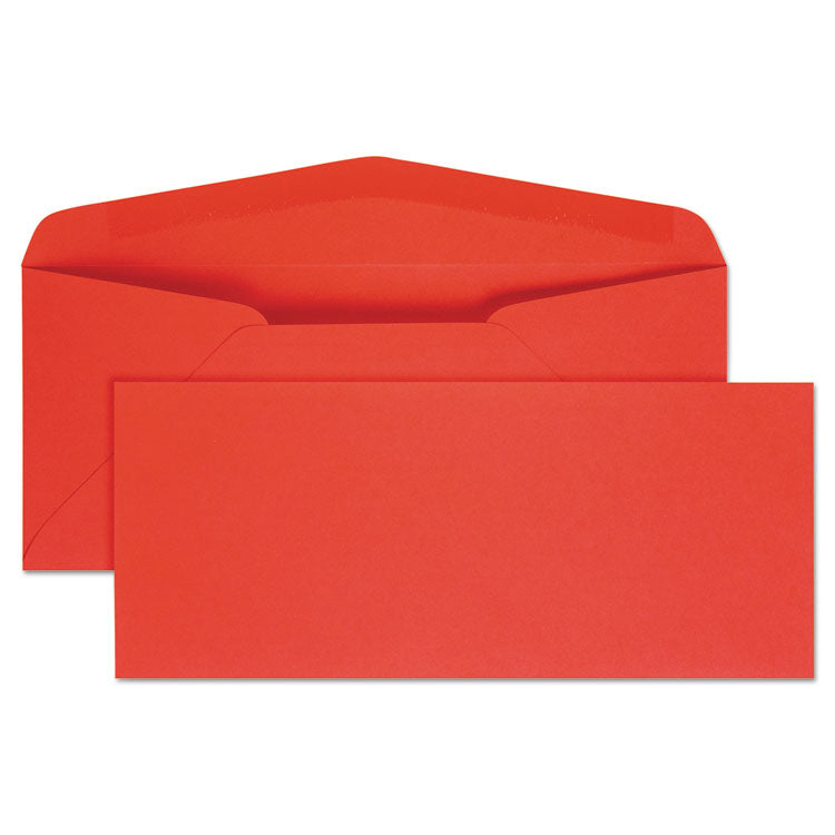 Quality Park - Colored Envelope, #10, Commercial Flap, Gummed Closure, 4.13 x 9.5, Red, 25/Pack