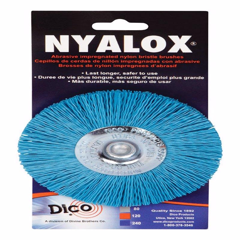 DICO - Dico NYALOX 4 in. Fine Crimped Mandrel Mounted Wheel Brush Nylon 2500 rpm 1 pc