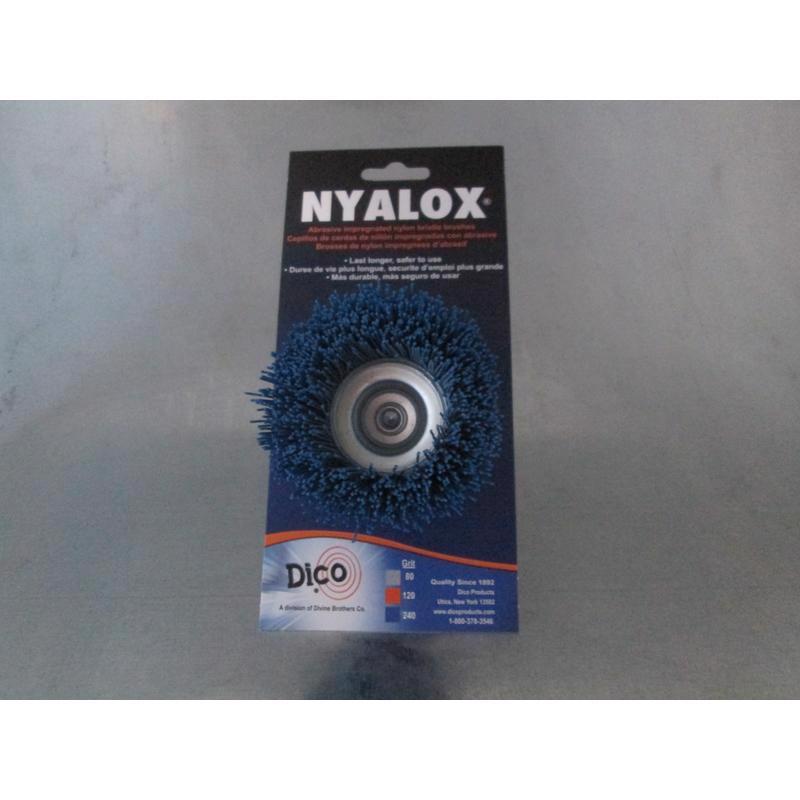 DICO - Dico Nyalox 2.5 in. D X 1/4 in. X 1/4 in. D Crimped Nylon Mandrel Mounted Cup Brush 4500 rpm 1 pc [541-786-2-1/2]