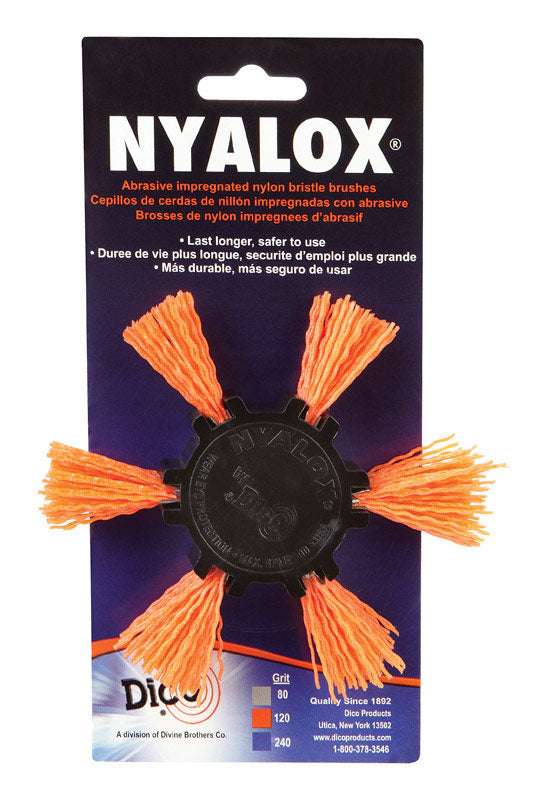DICO - Dico Nyalox 4 in. D X 1/4 in. Aluminum Oxide Wheel Brush Mandrel Mounted Flap Brush 120 Grit 1 pc