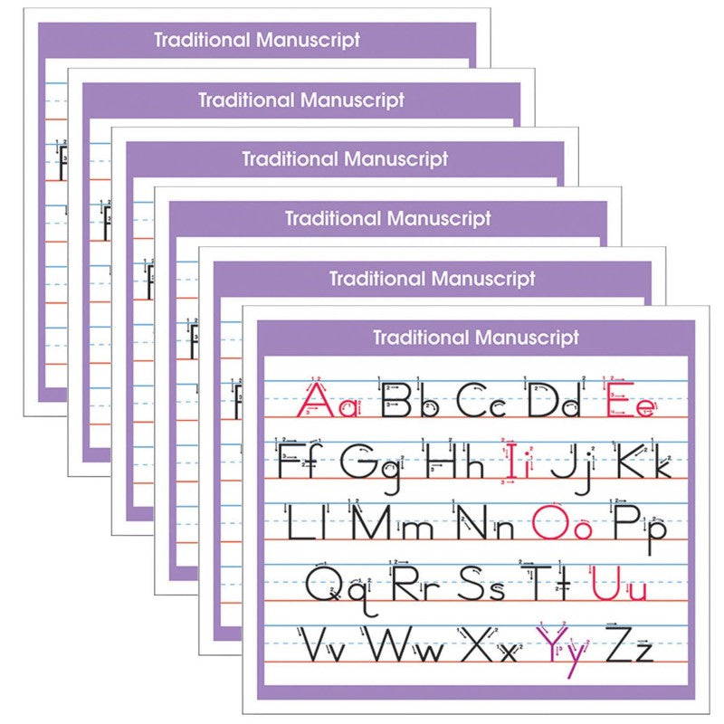 NORTH STAR TEACHER RESOURCES - Adhesive Traditional Manuscript Desk Prompt, 36 Per Pack, 6 Packs