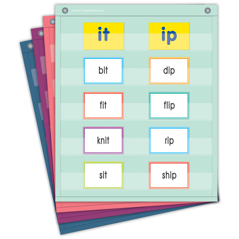 TEACHER CREATED RESOURCES - Oh Happy Day Magnetic Mini Pocket Charts, 14" x 17", Set of 4