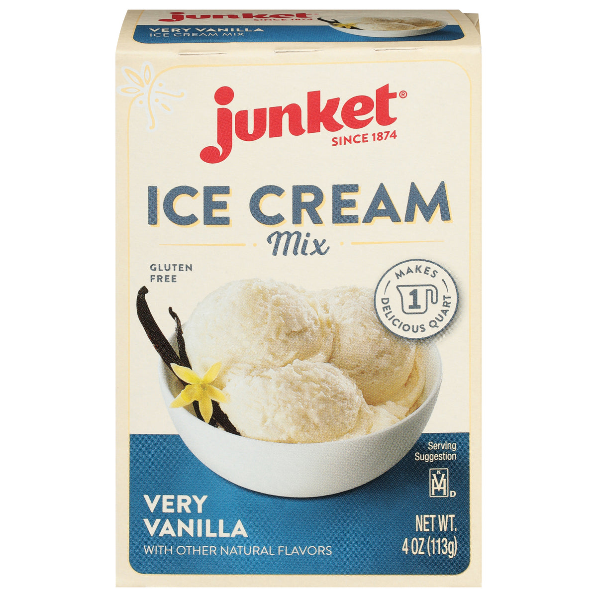 Junket Very Vanilla Ice Cream Mix 4 oz - Case of 12