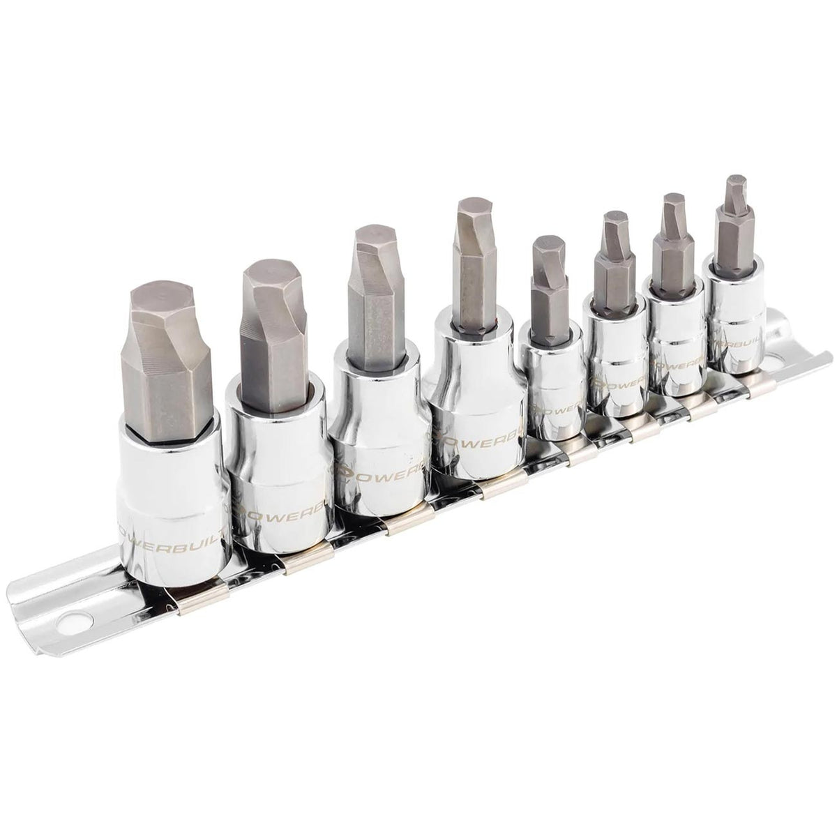 Powerbuilt Zeon SAE Hex Bit Socket Set for Damaged Bolts (8 Piece Set)