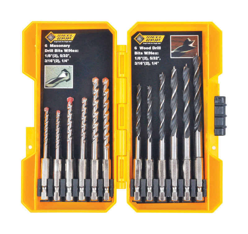 STEEL GRIP - Steel Grip Carbon Steel Drill Bit Set 12 pc