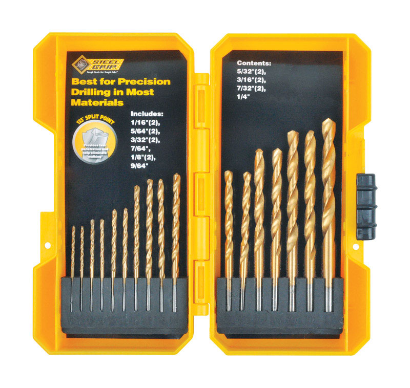 STEEL GRIP - Steel Grip Titanium Drill Bit Set Straight Shank 17 pc
