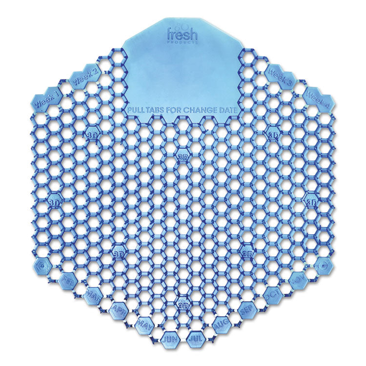 Fresh Products - Wave 3D Urinal Deodorizer Screen, Cotton Blossom Scent, Blue, 10/Box