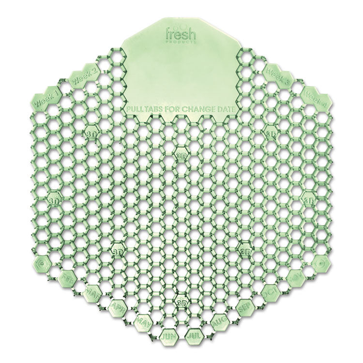 Fresh Products - Wave 3D Urinal Deodorizer Screen, Cucumber Melon Scent, Green, 10/Box