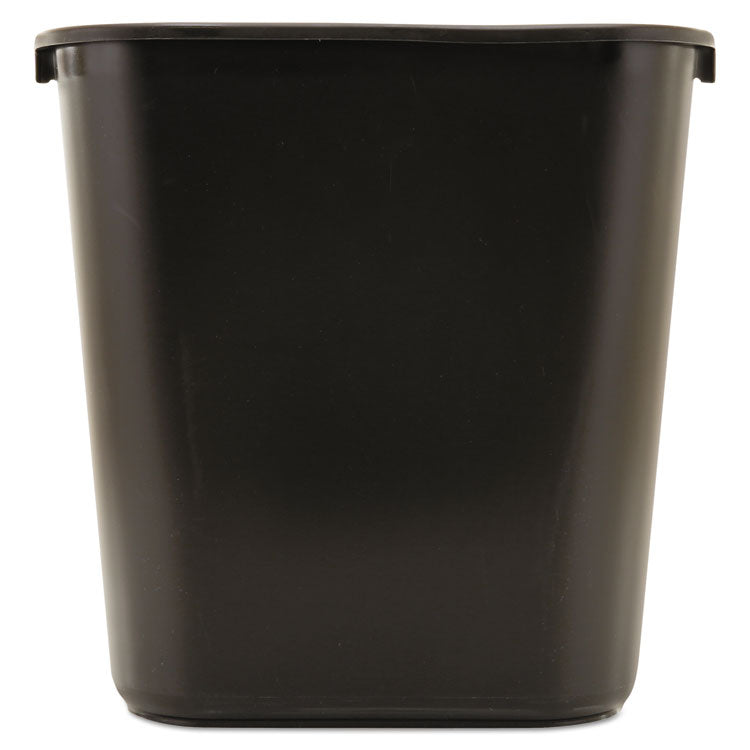 Rubbermaid Commercial - Deskside Plastic Wastebasket, 7 gal, Plastic, Black