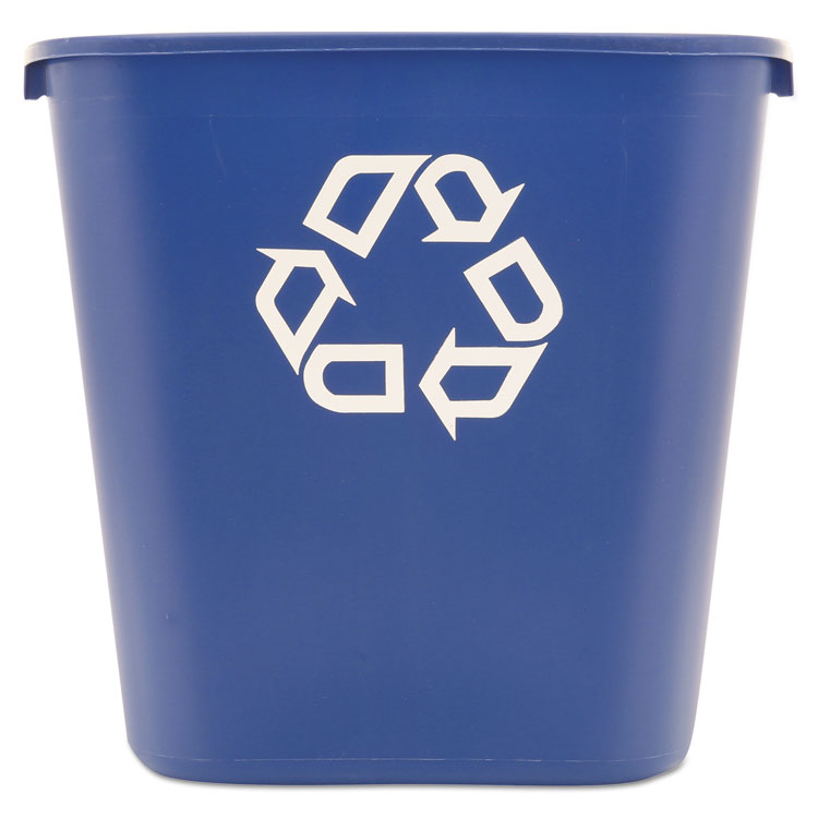 Rubbermaid Commercial - Deskside Recycling Container, Medium, 28.13 qt, Plastic, Blue