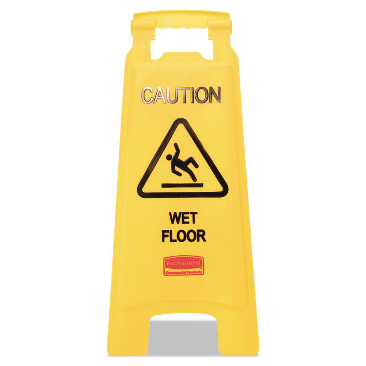 Rubbermaid Commercial - Caution Wet Floor Sign, 11 x 12 x 25, Bright Yellow, 6/Carton