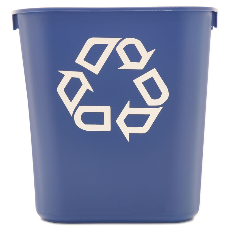 Rubbermaid Commercial - Deskside Recycling Container, Small, 13.63 qt, Plastic, Blue