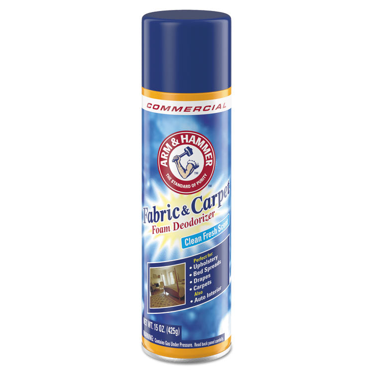 Arm & Hammer - Fabric and Carpet Foam Deodorizer, Fresh Scent, 15 oz Aerosol Spray, 8/Carton