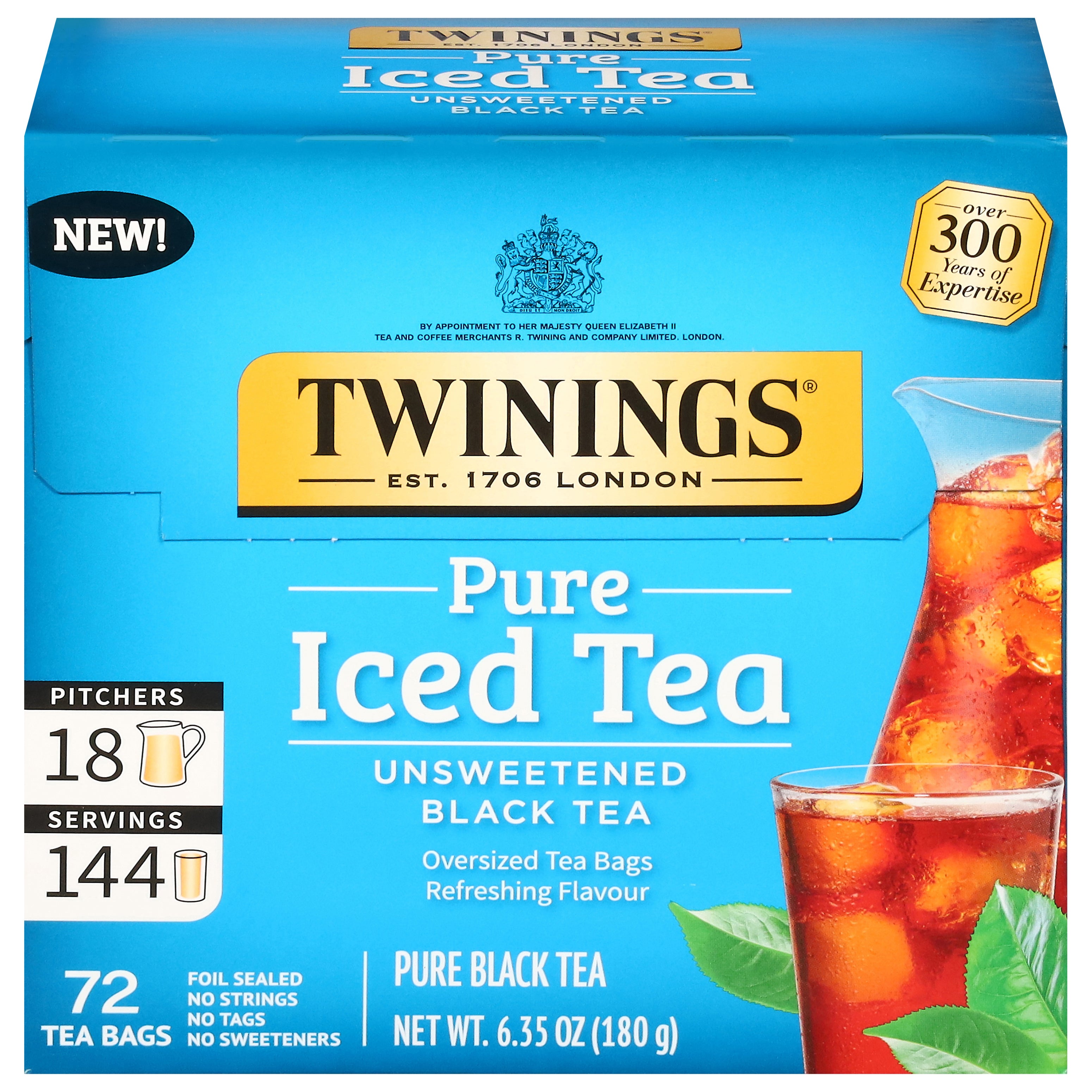Twinings Pure Iced Tea Unsweetened Black Tea 72 ea - Case of 6