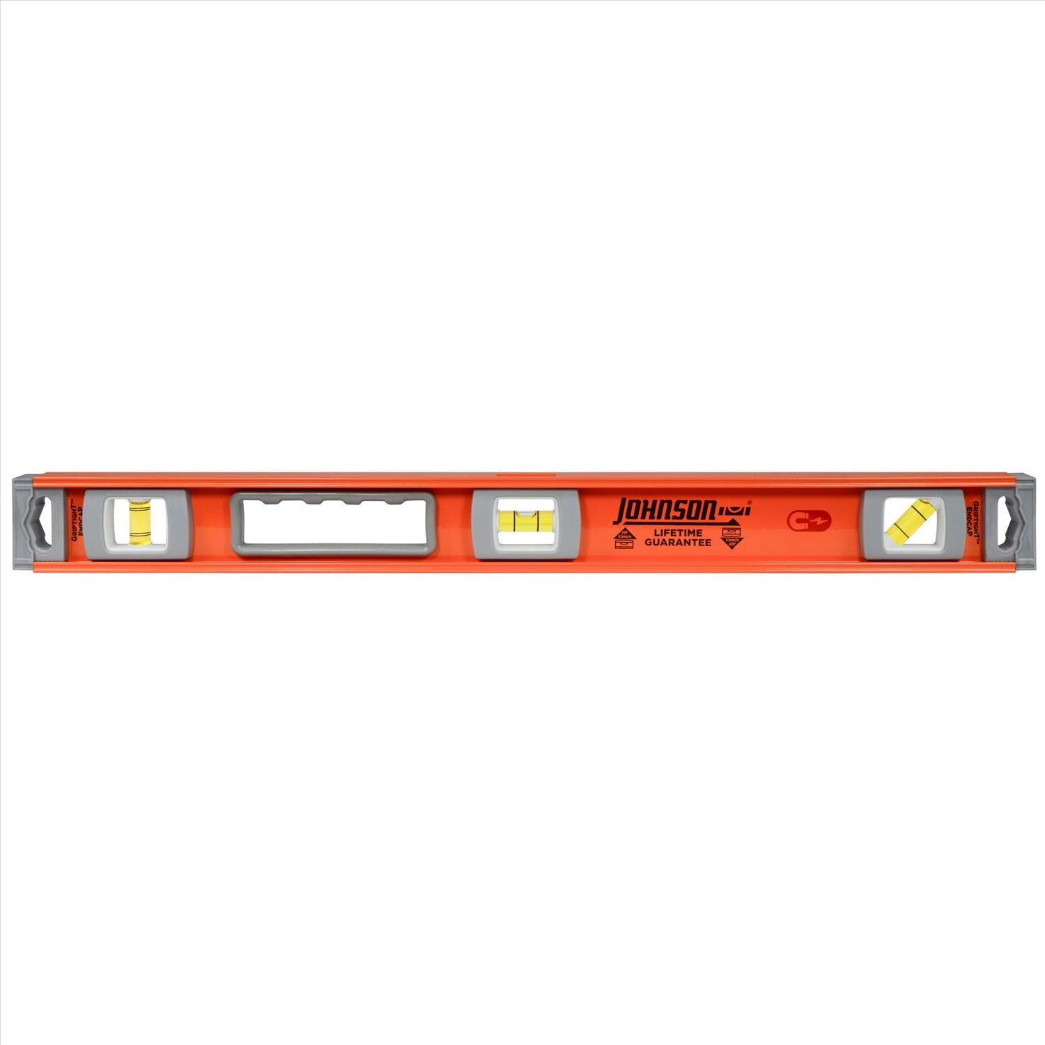 Johnson 24 in. Aluminum Magnetic I-Beam Level 3 vial - Case of 2