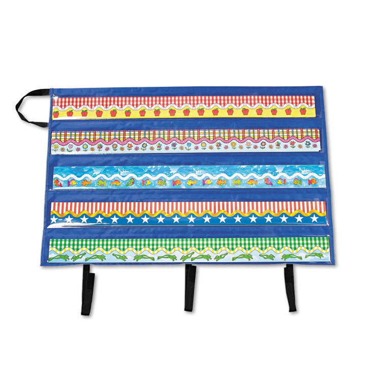 Carson-Dellosa Education - Border Storage Pocket Chart, Blue/Clear, 41" x 24.5"
