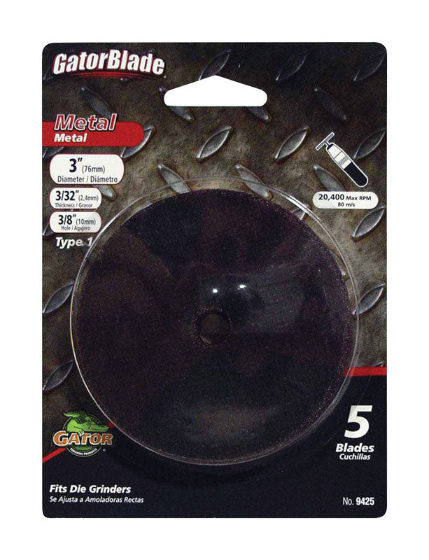 GATOR - Gator 3 in. D X 3/8 in. Aluminum Oxide Metal Cut-Off Blade 5 pc [9425]