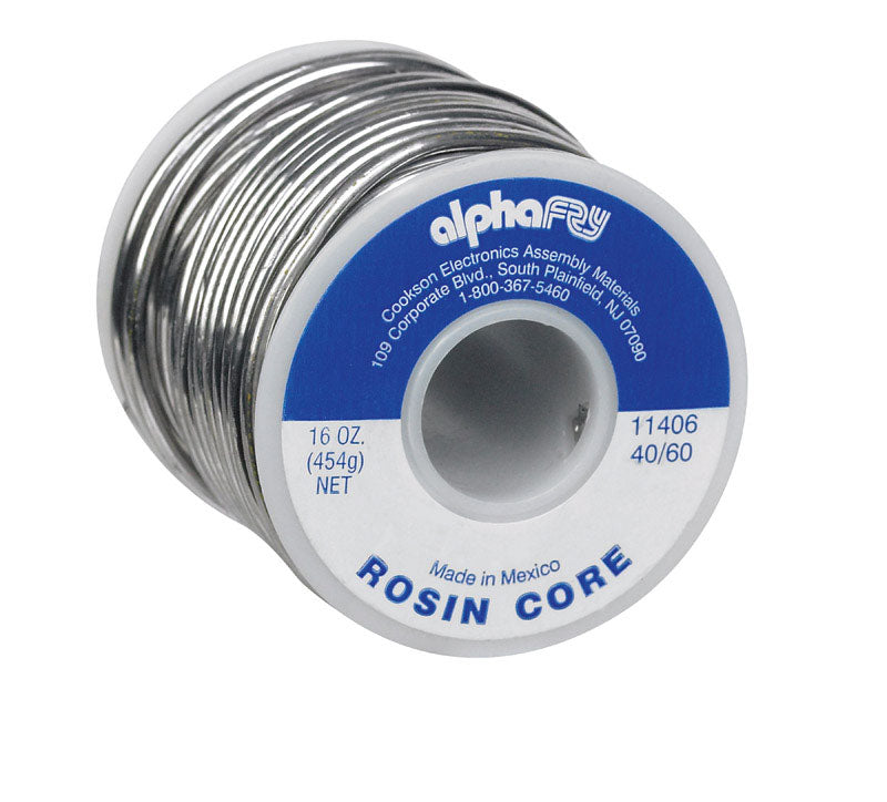 ALPHA FRY - Alpha Fry 16 oz Rosin Core Solder Wire 0.09 in. D Tin/Lead 40/60 1 pc