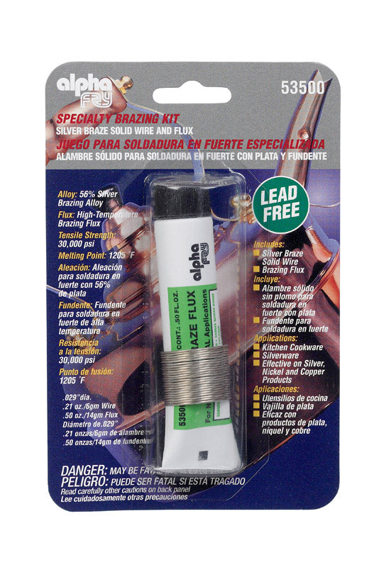 ALPHA FRY - Alpha Fry 0.2 oz Lead-Free Specialty Brazing Kit 0.02 in. D Silver-Bearing Alloy 1 pc