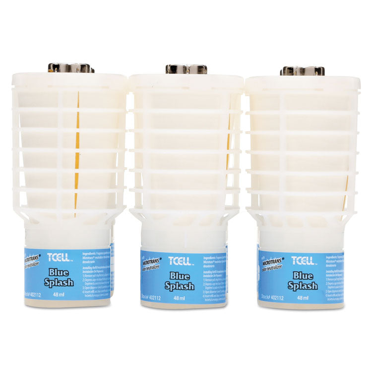 Rubbermaid Commercial - TCell Microtrans Odor Neutralizer Refill, Blue Splash, 48 mL, 6/Carton