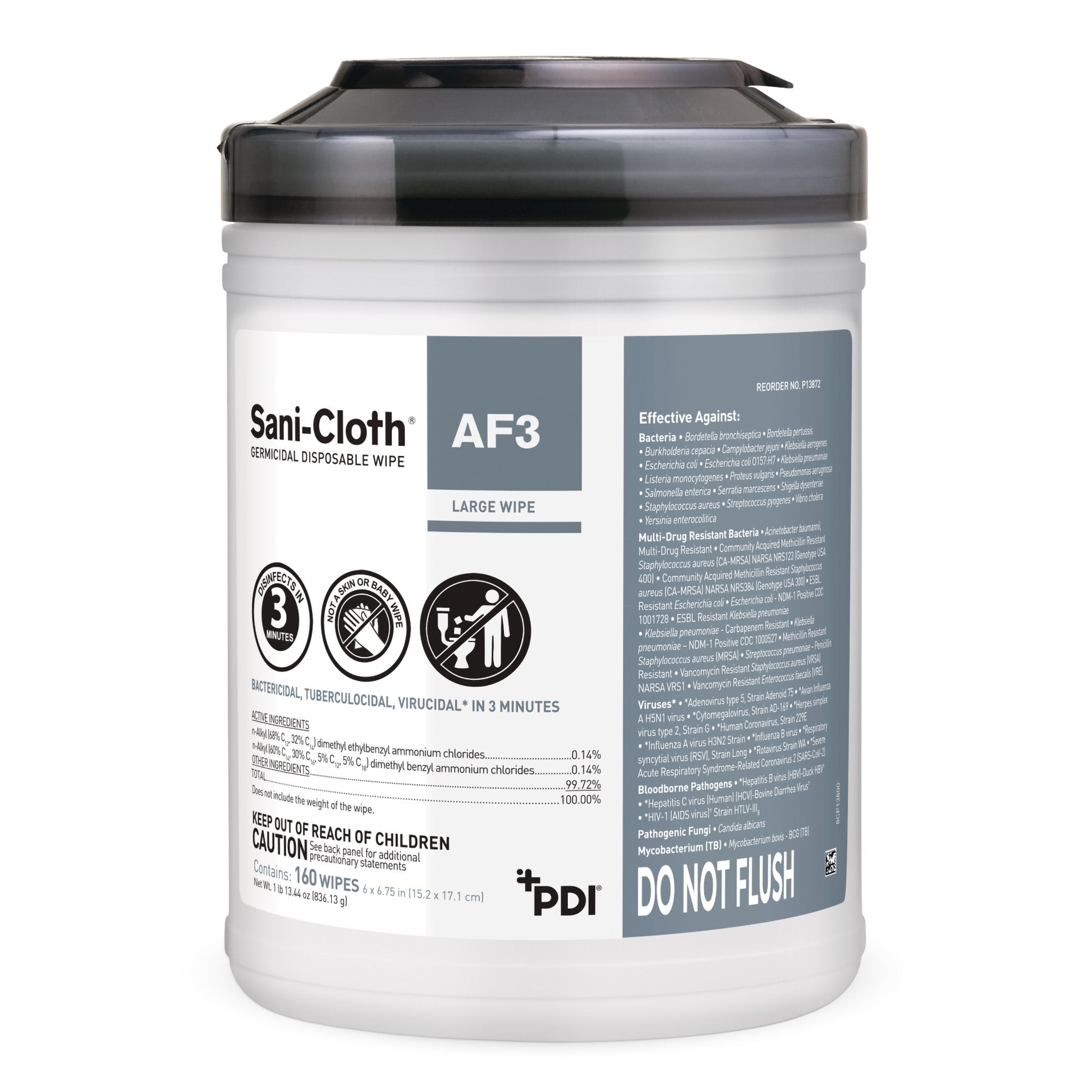 Professional Disposables - Sani-Cloth® AF3 Surface Disinfectant Cleaner Premoistened Germicidal Manual Pull Wipe 160 Count Canister Mild Scent NonSterile [1/CN]