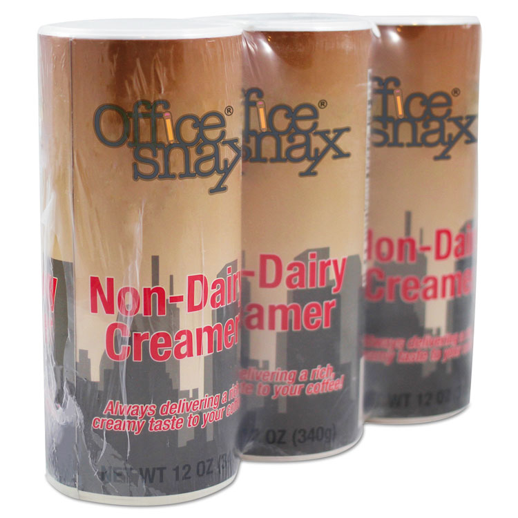 Office Snax - Reclosable Powdered Non-Dairy Creamer, 12 oz Canister, 3/Pack