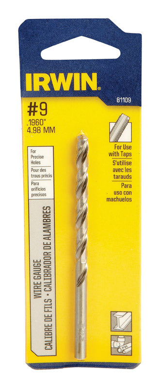 IRWIN - Irwin #9 X 3-5/8 in. L High Speed Steel Wire Gauge Bit Straight Shank 1 pc