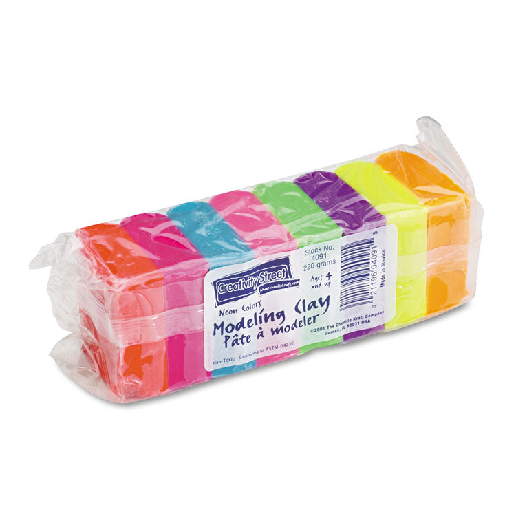 Creativity Street - Modeling Clay Assortment, 27.5 g of Each Color, Assorted Neon, 220 g