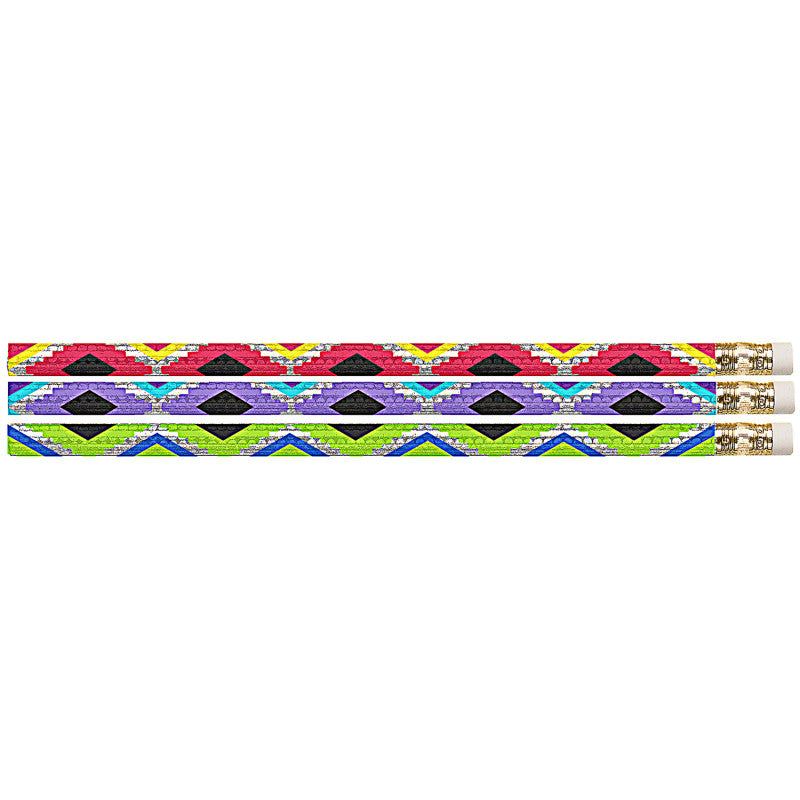 MUSGRAVE PENCIL COMPANY - Geometric Glitz Motivational Pencil, 12 Per Pack, 12 Packs