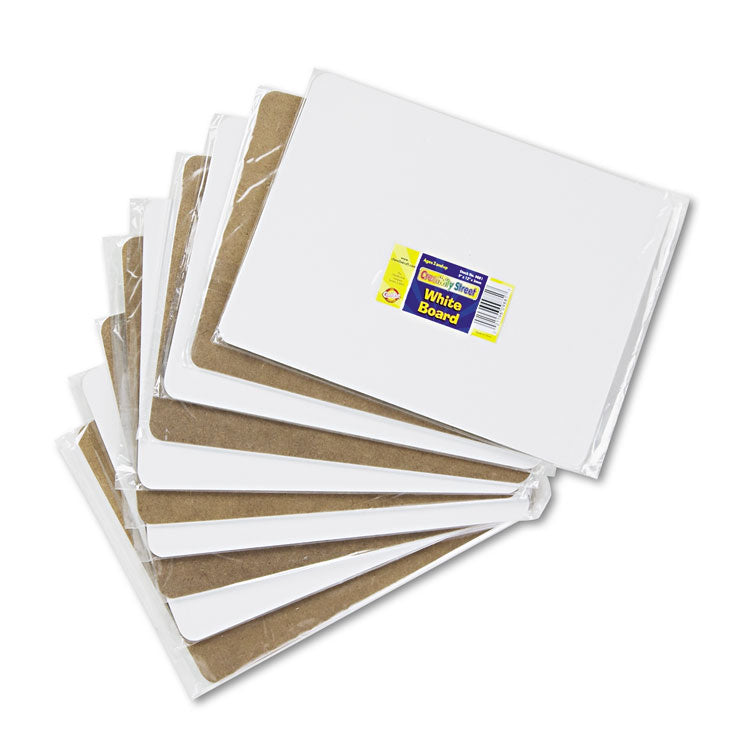 Creativity Street - Unruled Dry-Erase Student Board, Melamine, 12 x 9, White, 10/Set