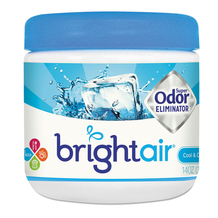 BRIGHT Air - Super Odor Eliminator, Cool and Clean, Blue, 14 oz Jar, 6/Carton