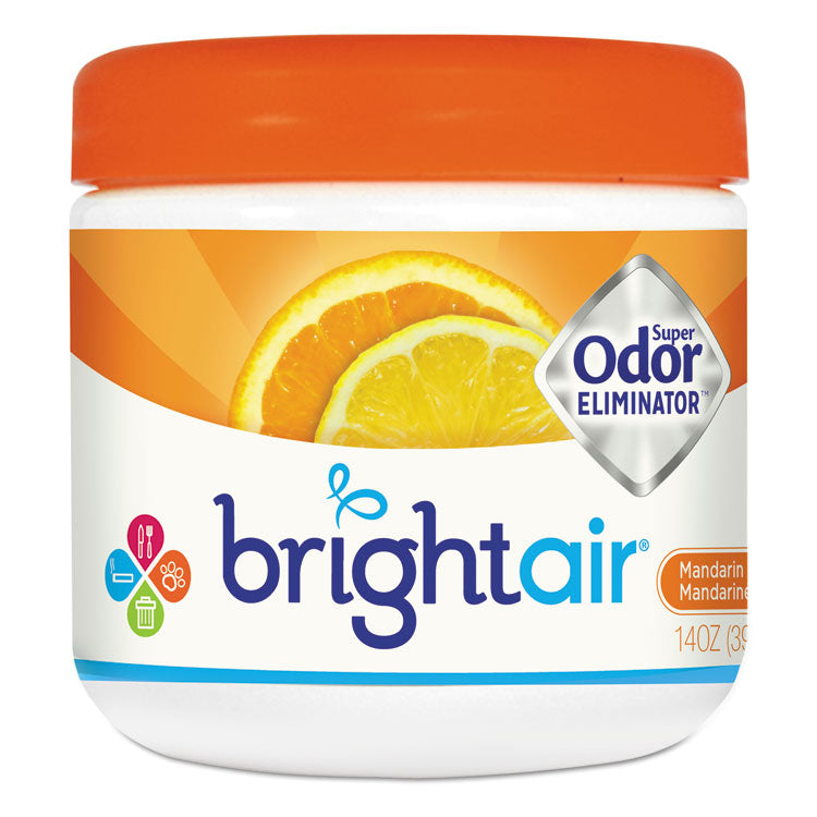 BRIGHT Air - Super Odor Eliminator, Mandarin Orange and Fresh Lemon, 14 oz Jar, 6/Carton