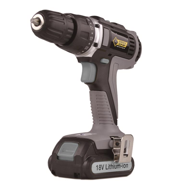 STEEL GRIP - Steel Grip 18V 3/8 in. Cordless Drill Kit (Battery & Charger) [HL-DR27-55]